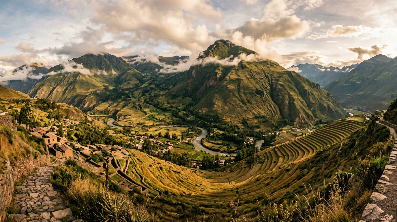 Valle Sagrado de los Incas visto desde Ollantaytambo