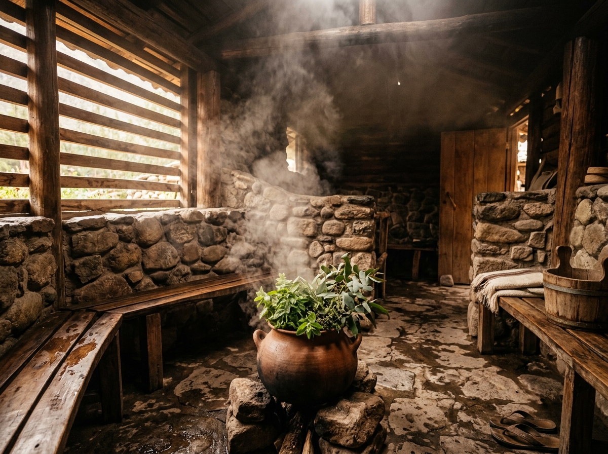 Sauna de vapor con hierbas en Willka Unu